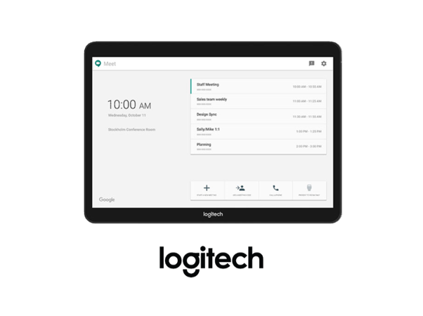 Gói phòng hội nghị truyền hình Logitech dành cho Google Meet có MeetUp, Tap Cat5e và Chromebox