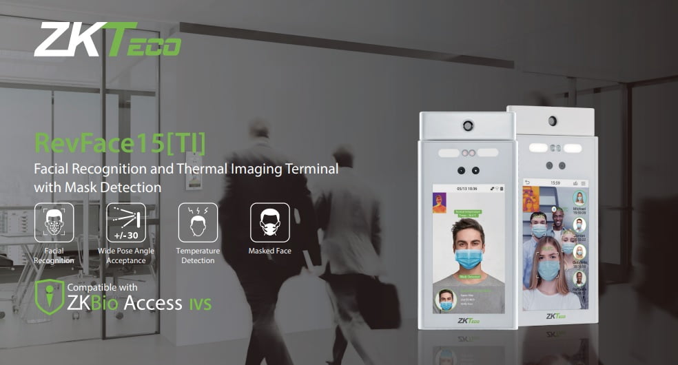 Máy chấm công nhận diện khuôn mặt ZKTeco RevFace15 (TI)