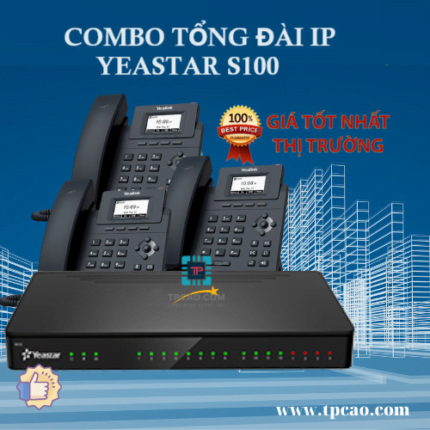 COMBO Tổng đài IP Yeastar S100 dành cho 100 người dùng, 30 Cuộc gọi đồng thời